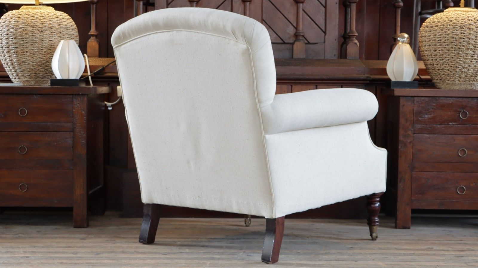 2500.0 Stunning George Smith Dahl Chair Armchair With Seat Cushion Sand Linen Del 🚚 photo