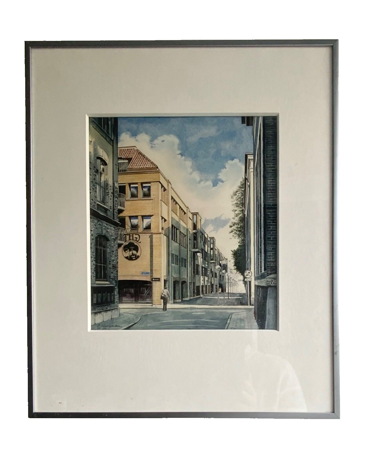 Vintage Urban City Street Scene Print