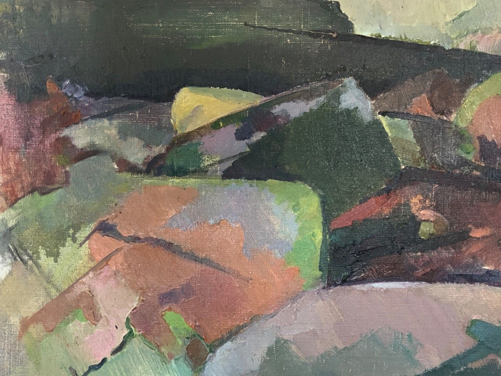 Vintage Oil On Canvas Signed Modernist Gustav Adolf Johansson Mid20th Century photo vinterior