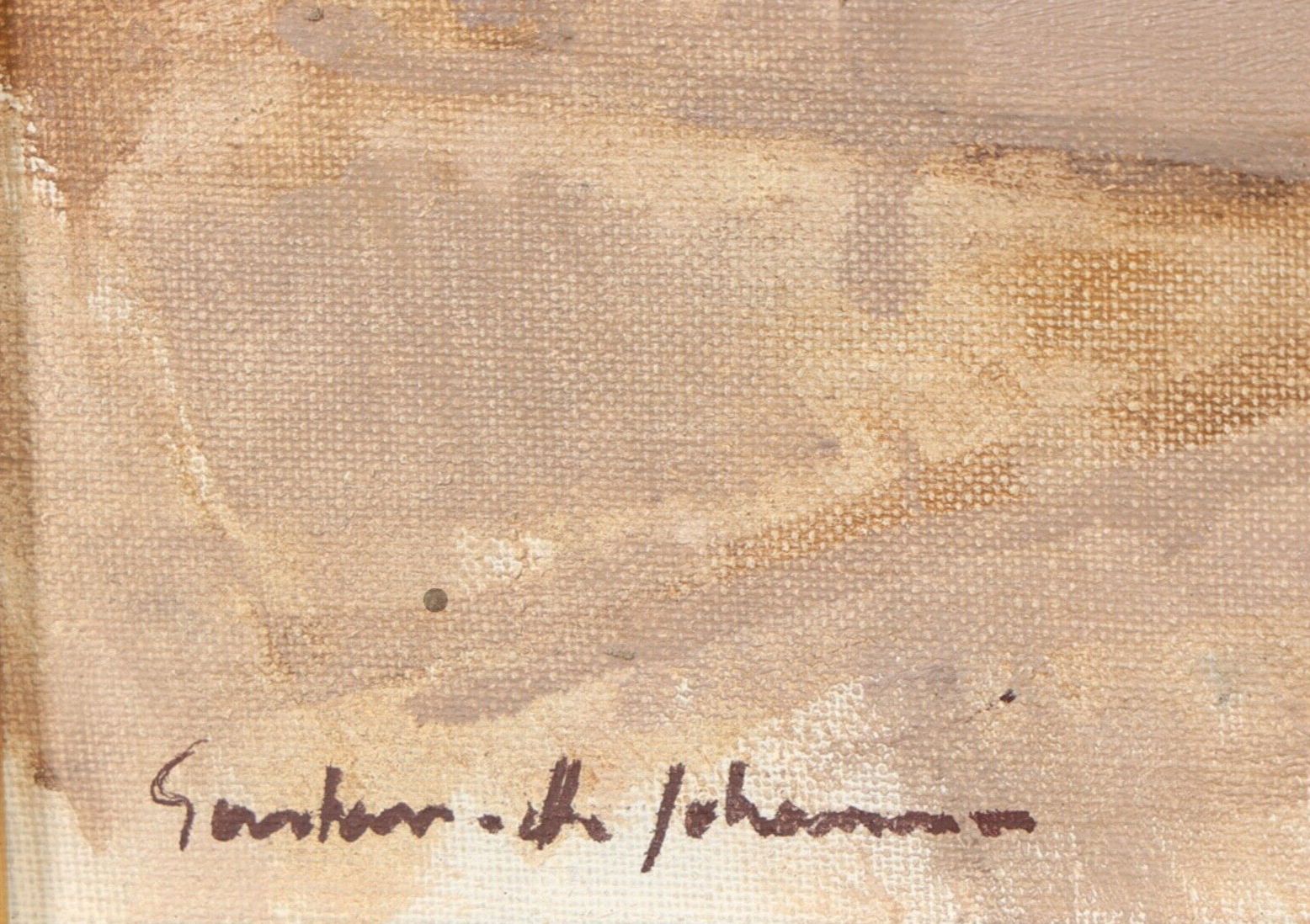 Vintage Oil On Canvas  Landscape, Signed Gustav Adolf Johansson photo Art