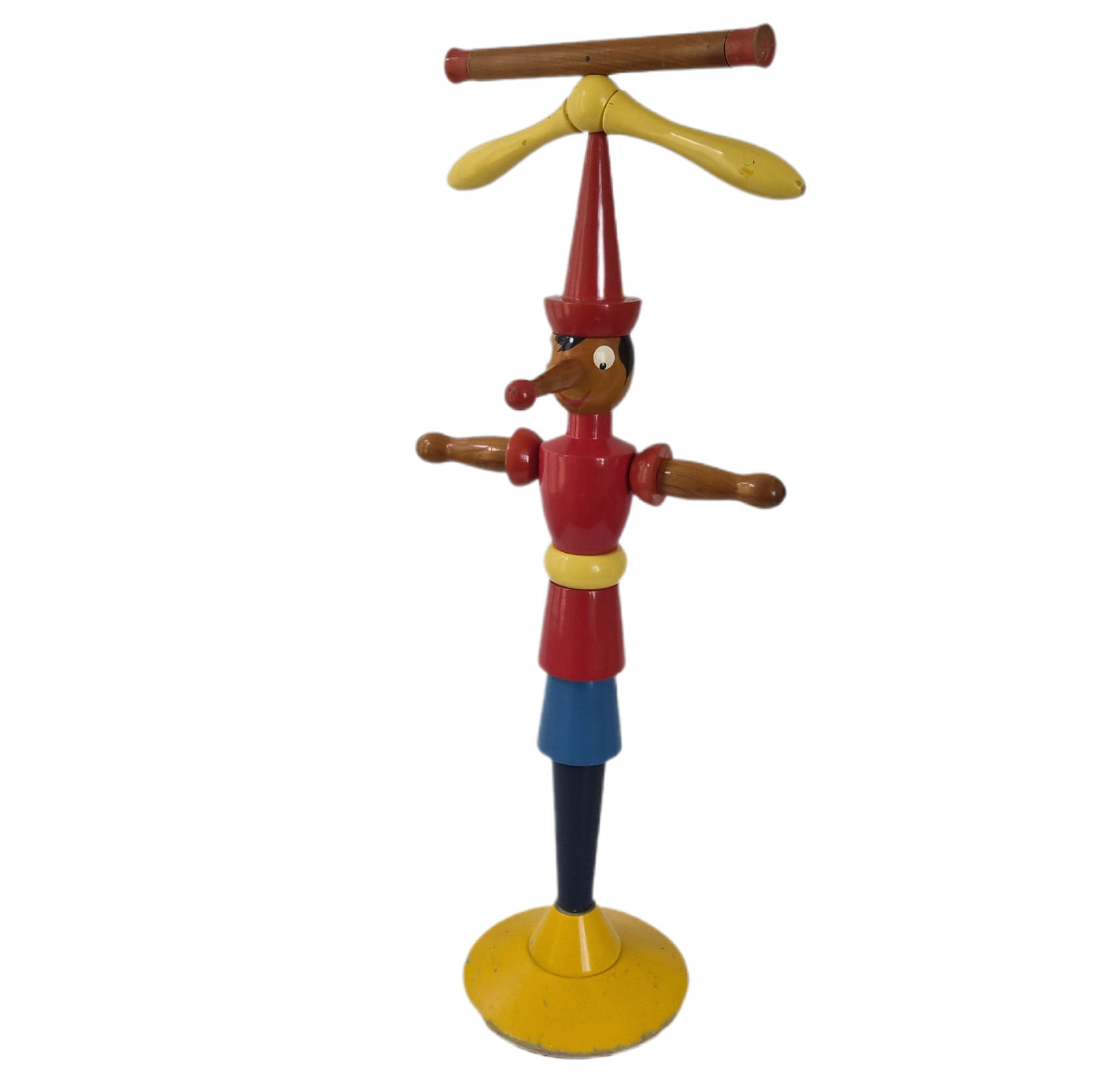 Vintage Pinocchio 1950 Wood Lacquer Galetti Carloe 50s Child Coat Rack Valet