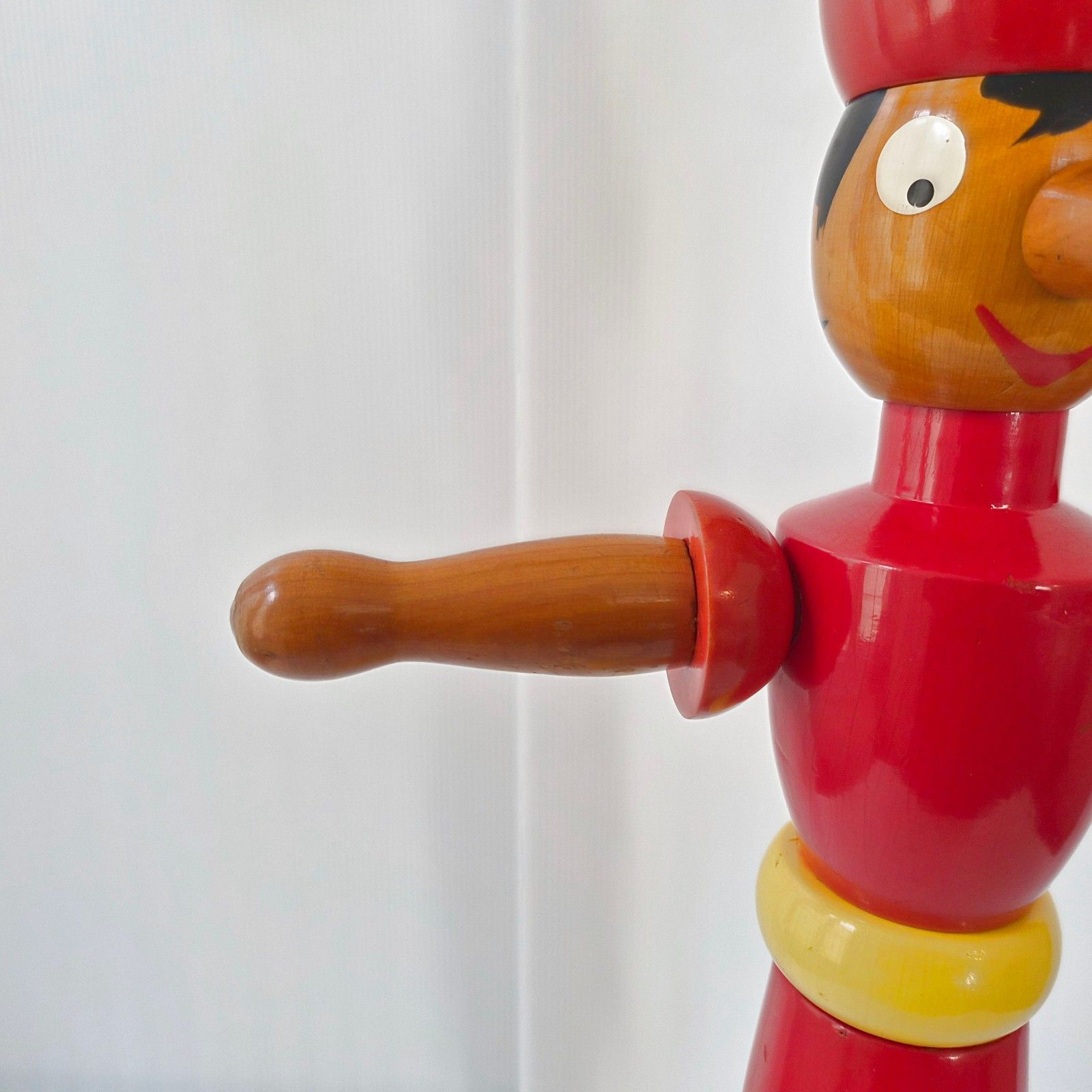 photo furniture Vintage Pinocchio 1950 Wood Lacquer Galetti Carloe 50s Child Coat Rack Valet
