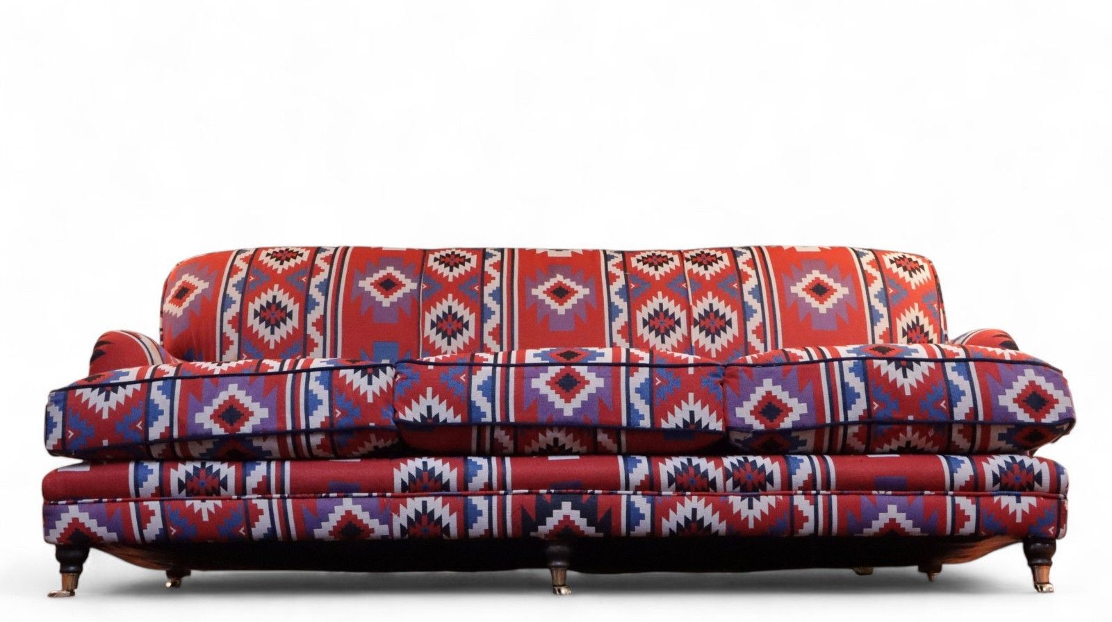 Super George Smith Style Signature Sofa 3 Seater Kilim Velvet Fabric Blue Red 🚚 photo furniture