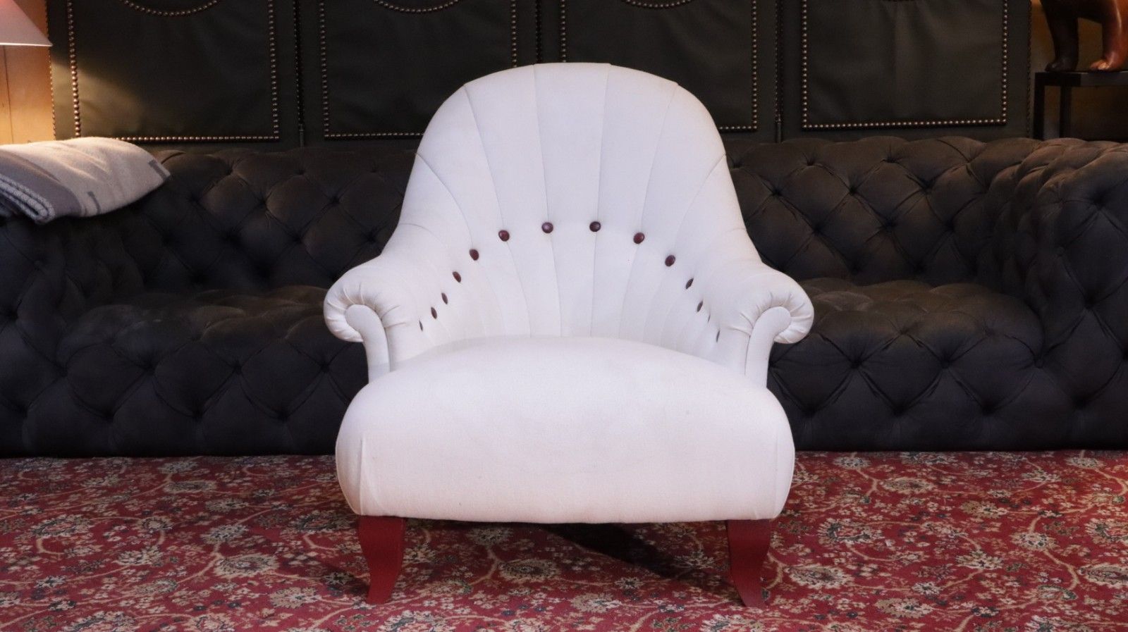 John Sankey Baudelaire Classic Slipper Accent Armchair Linen White Rrp£3500 🚚🚚 photo buy