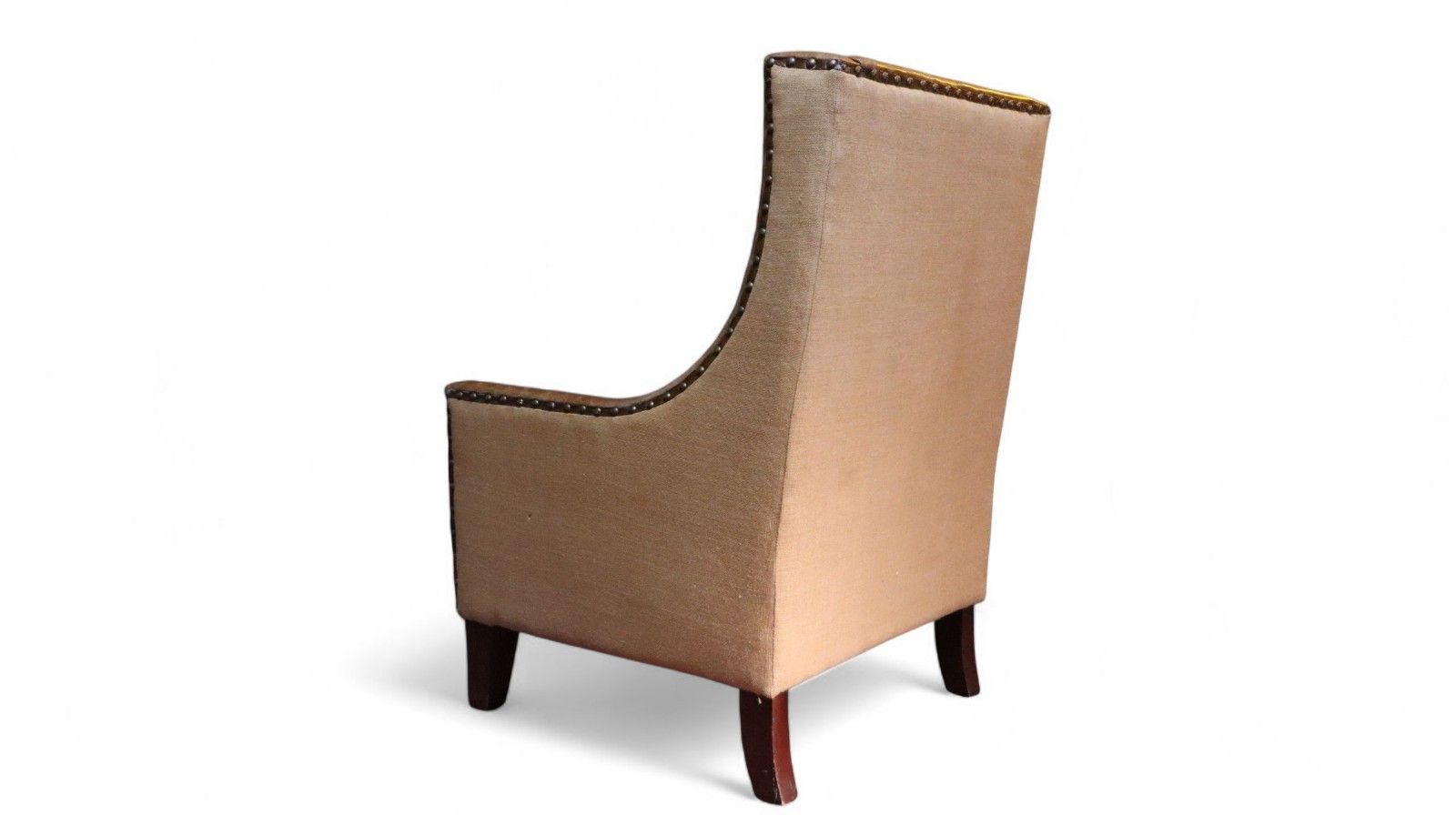 Stunning Georgian Leather Wingback Club Library Fireside Armchair Aniline Tan 🚚 photo for sale
