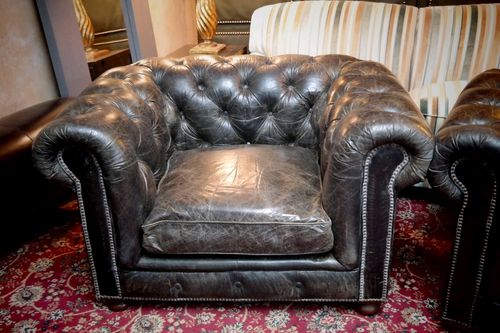 Super Timothy Oulton Westminster Leather Club Library Armchair Vegabond Black 🚚 photo furniture