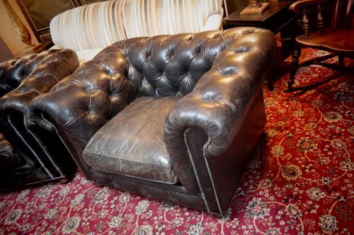 Super Timothy Oulton Westminster Leather Club Library Armchair Vegabond Black 🚚 photo for sale