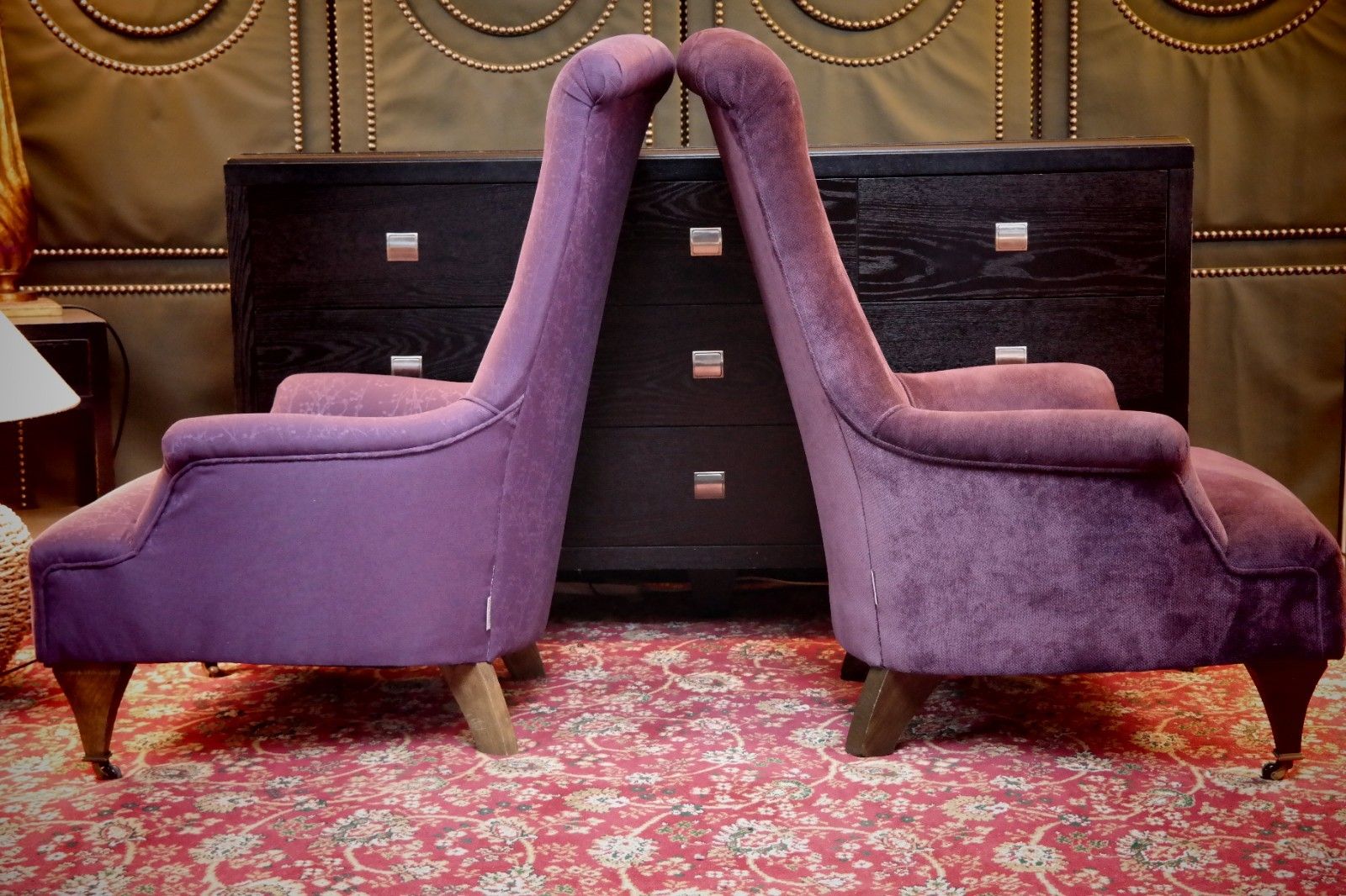 Superb Pair John Sankey Hawthorne Armchairs Library Fireside Club Amethyst 🚚🚚 photo buy
