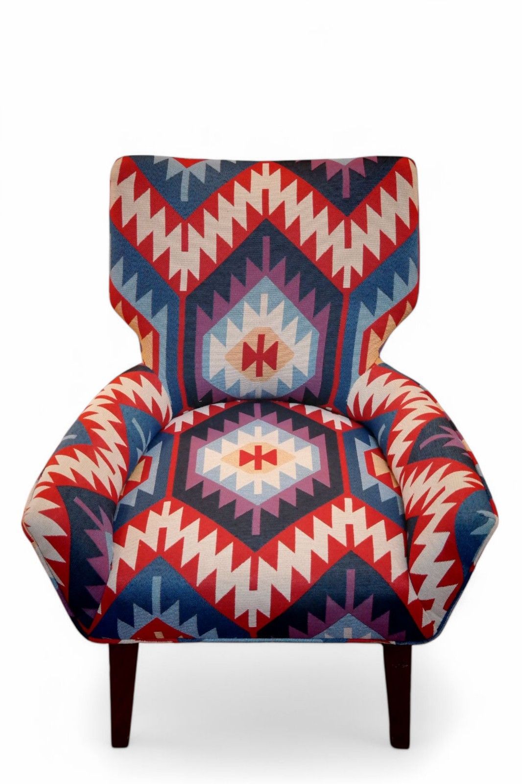 Pair George Smith Bedroom Nursing Kilim Under Wndow Armchairs Blue Red Rrp£11600 photo furniture