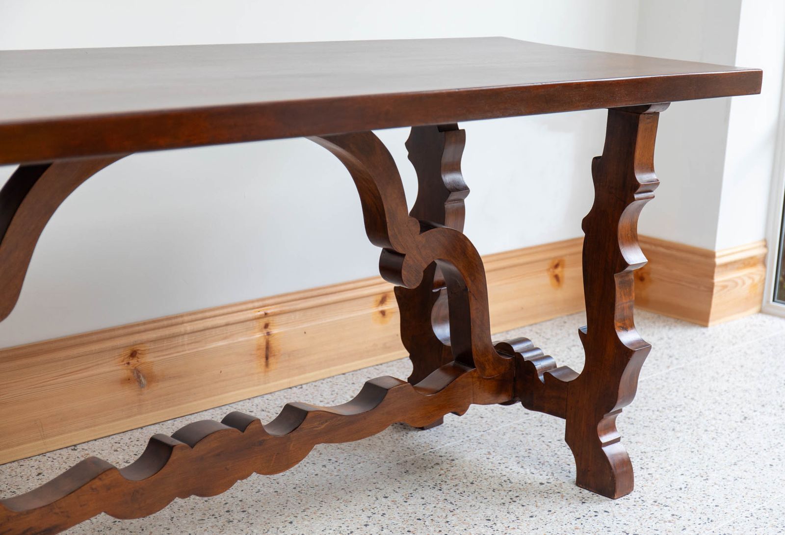 Stunning Italian Vintage Lyre Legs Refectory Hall Table photo 2500.0
