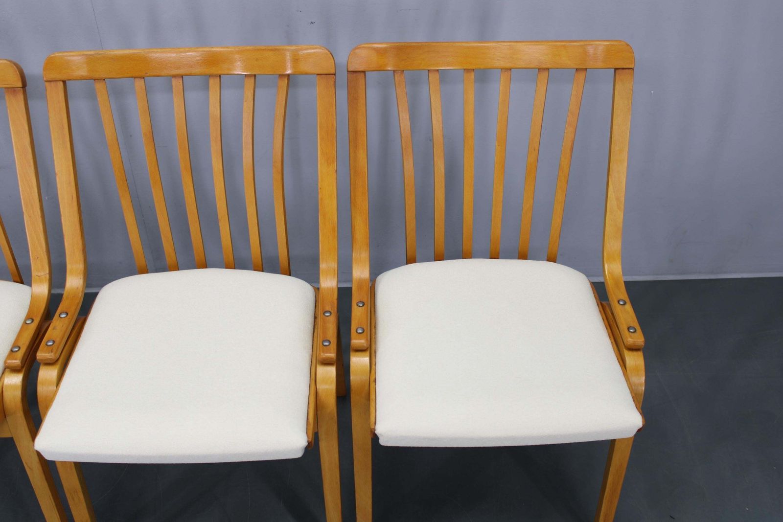 Set Of Four Restored Mid Century Dining Chairs By Jitona photo buy