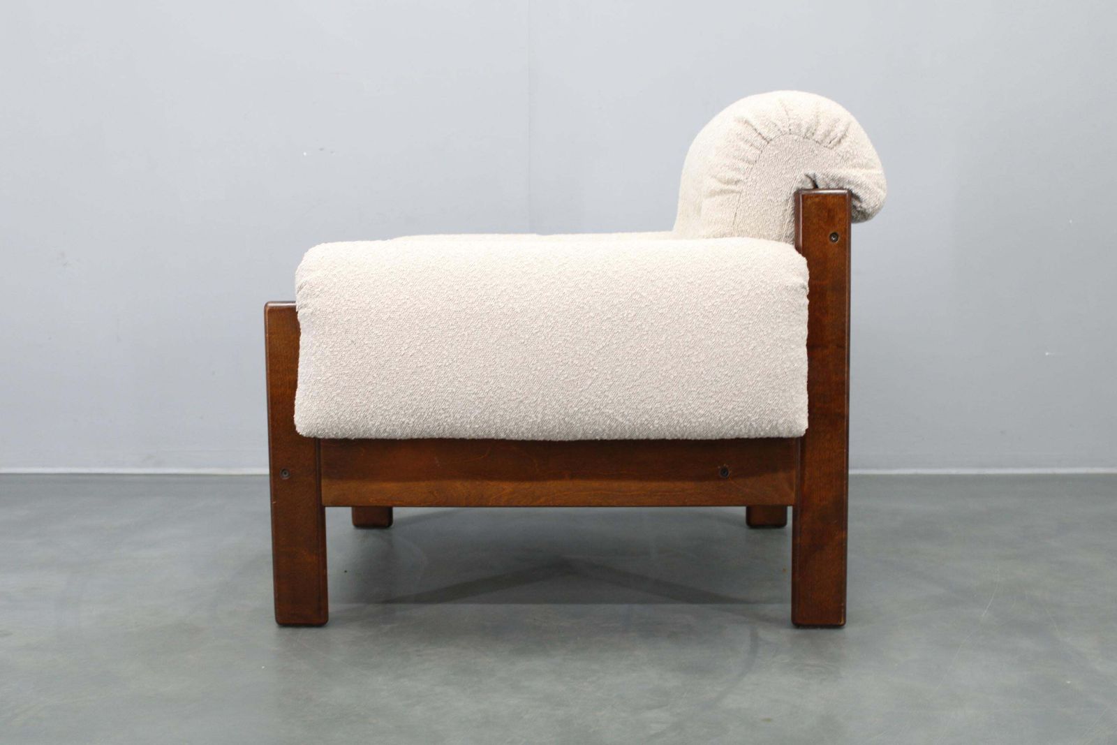 Mid Century Restored Bouclé Armchair, Czechoslovakia 1970s photo 1205.0
