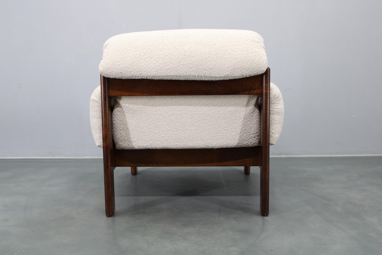 Mid Century Restored Bouclé Armchair, Czechoslovakia 1970s photo vinterior