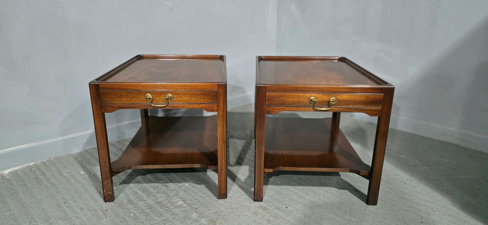 Wonderful Pair Mahogany Lamp Tables photo furniture