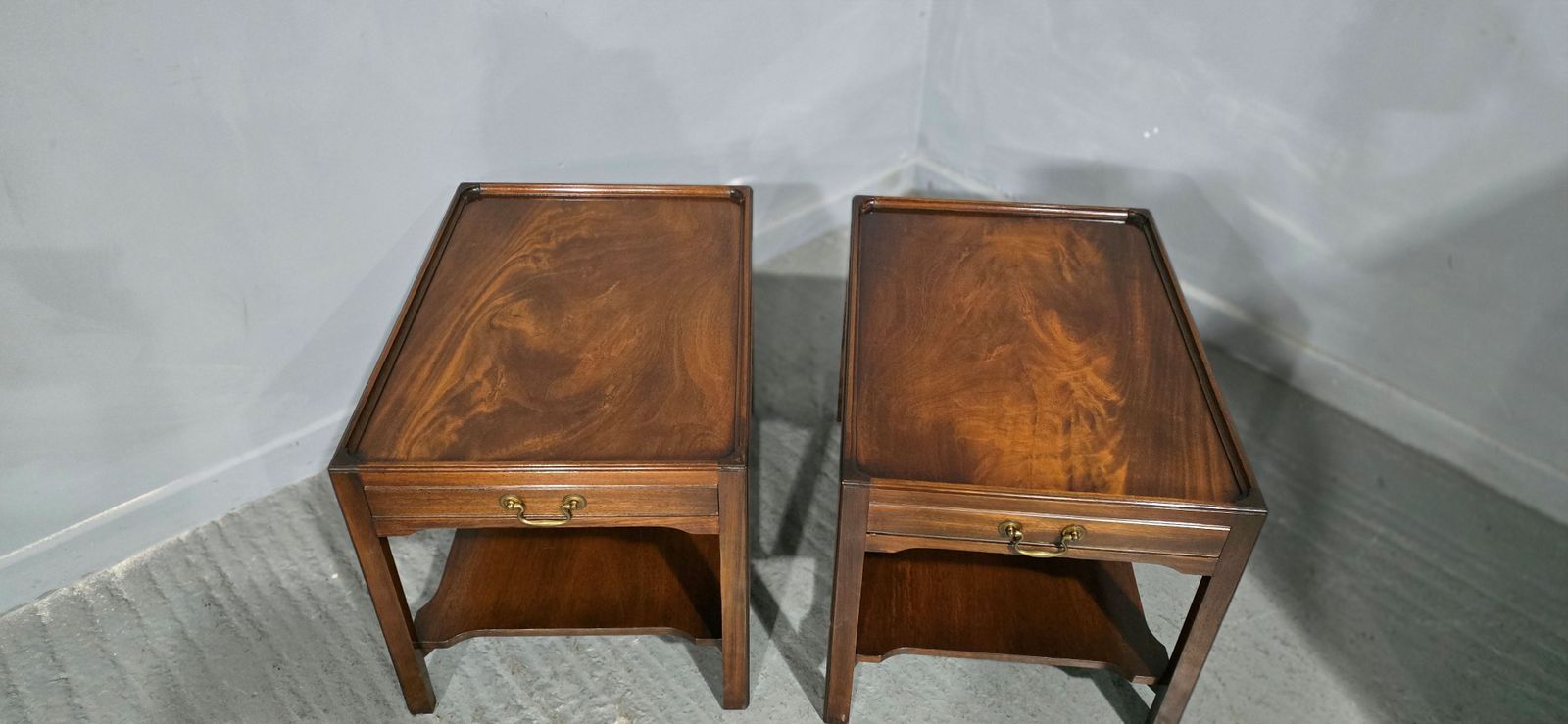 Wonderful Pair Mahogany Lamp Tables photo for sale