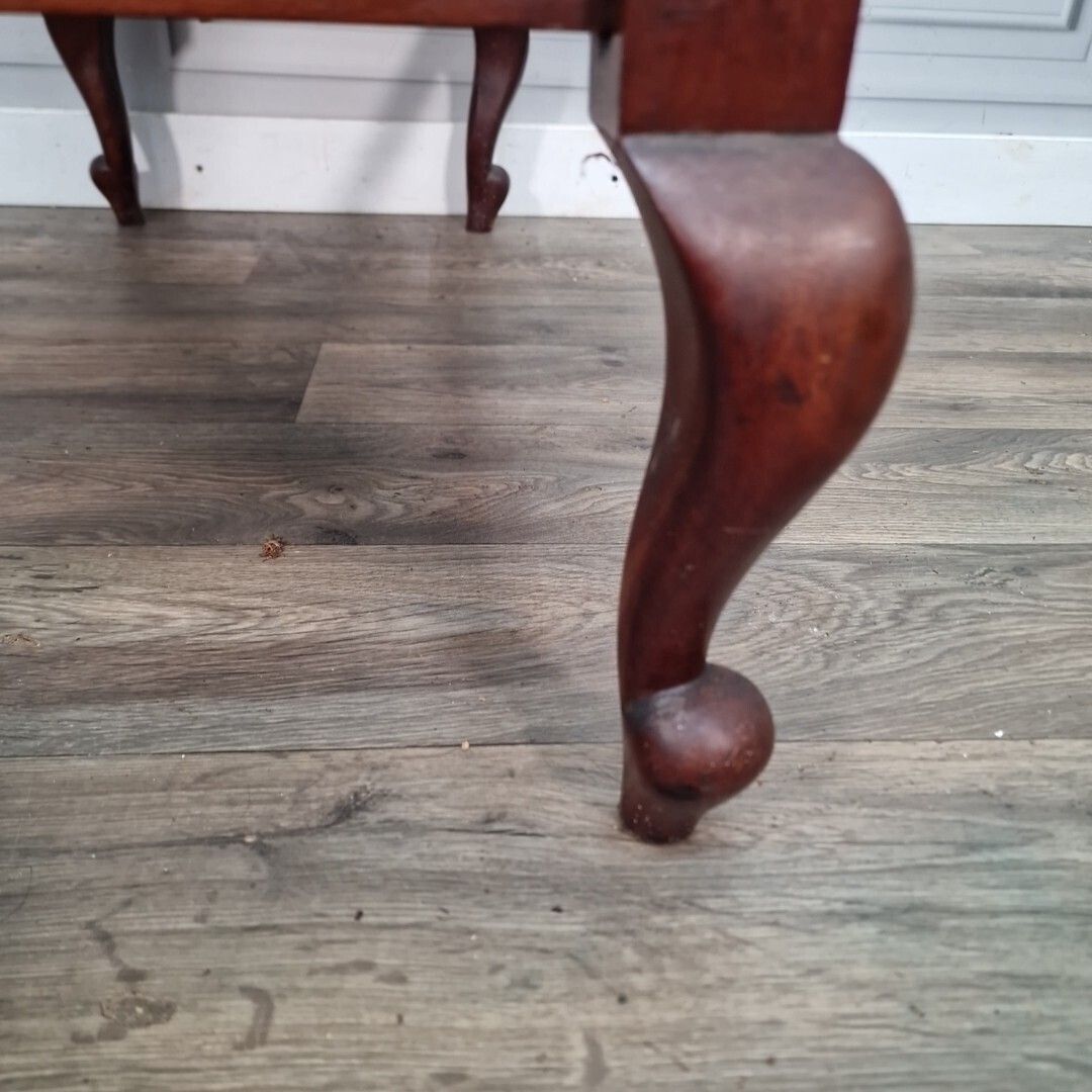 Antique Style Console Table Mahogany Desk Lamp Drawer Georgian Revival Wood photo vintage