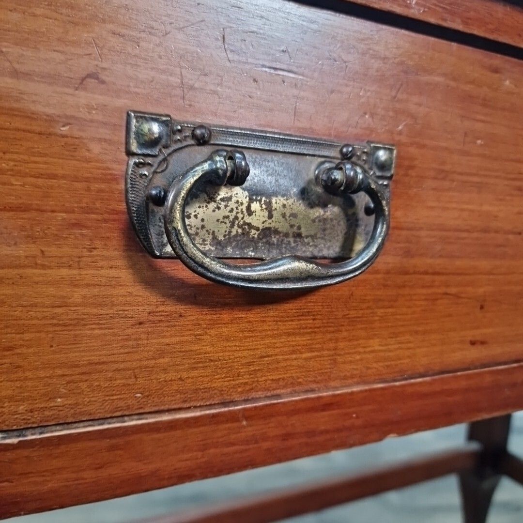 photo for sale Antique Style Console Table Mahogany Desk Lamp Drawer Georgian Revival Wood