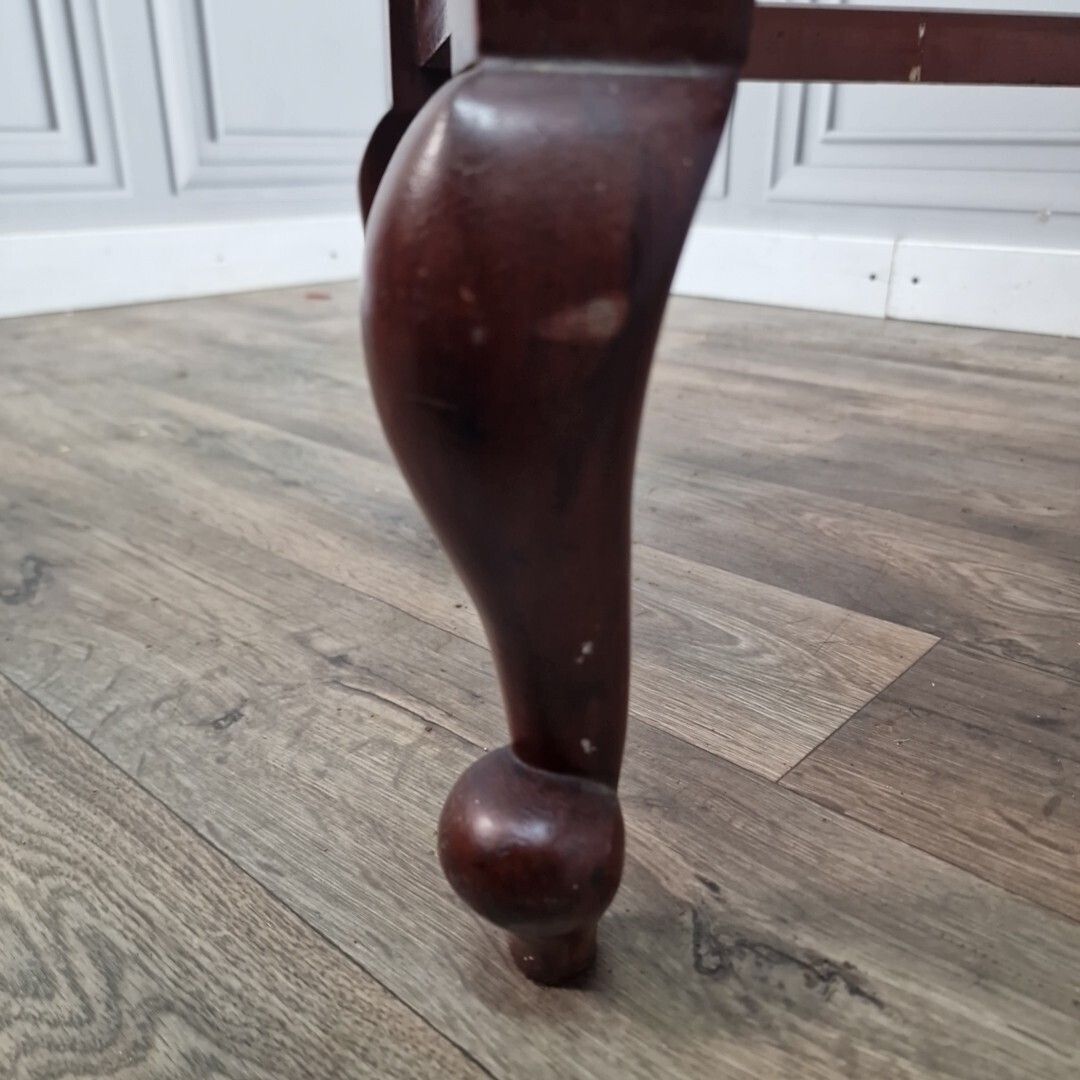 photo vintage Antique Style Console Table Mahogany Desk Lamp Drawer Georgian Revival Wood