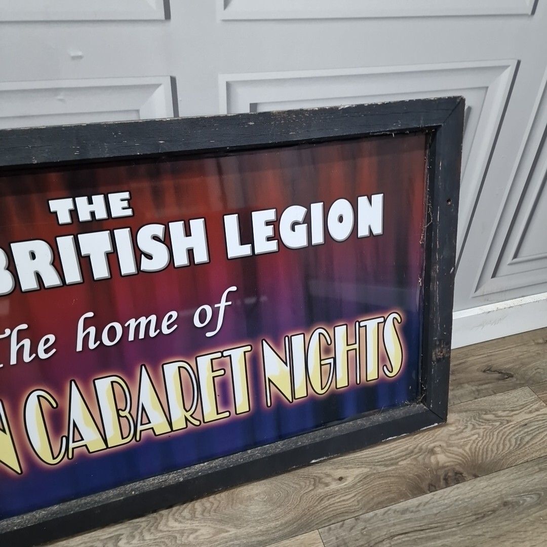 Retro Royal British Legion Sign Memorabilia Man Cave Pop Art Beeston Cabaret photo Home Decor