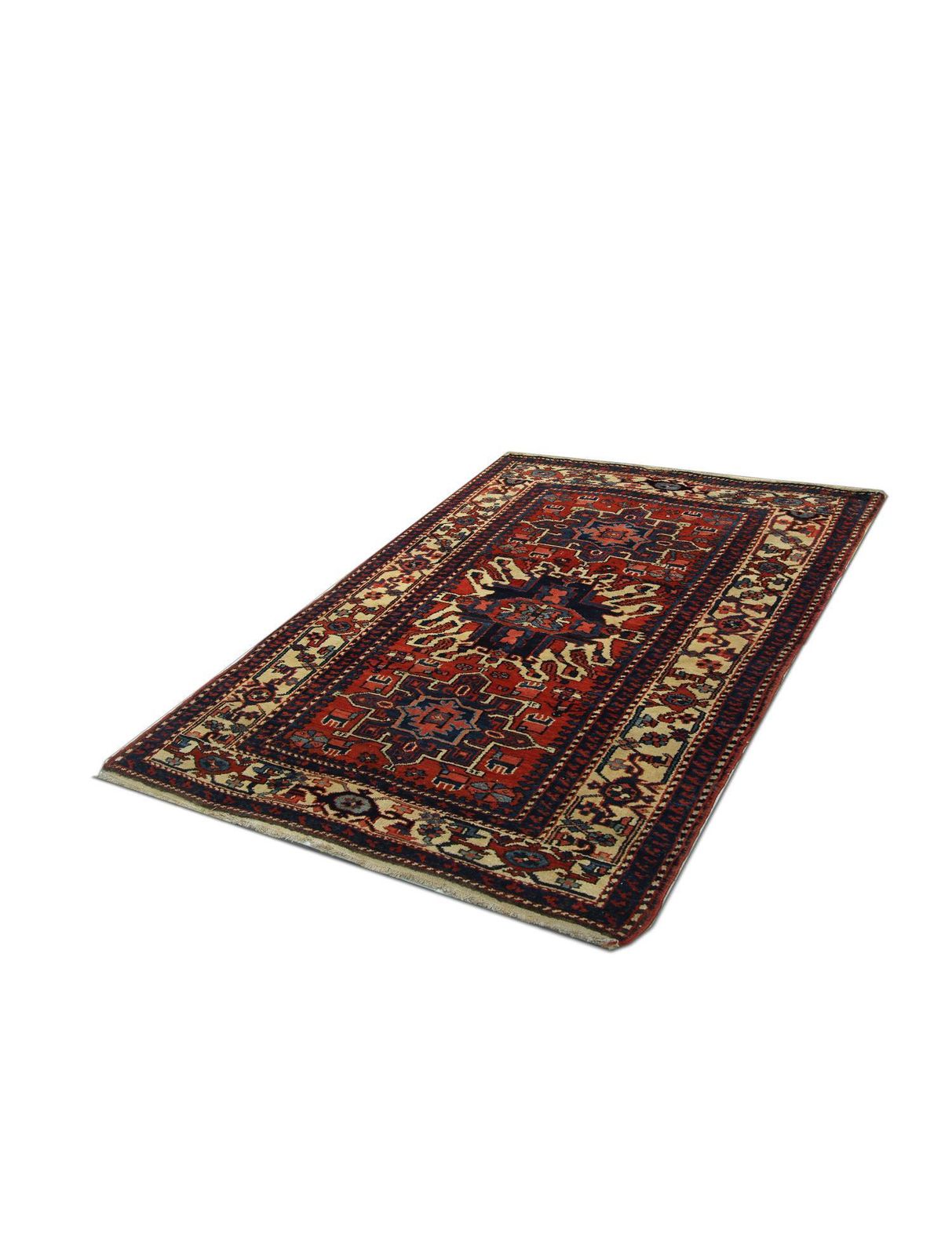 Rustic Handmade Carpet Oriental Geometric Rug Rust Wool Livingroom Rug photo for sale