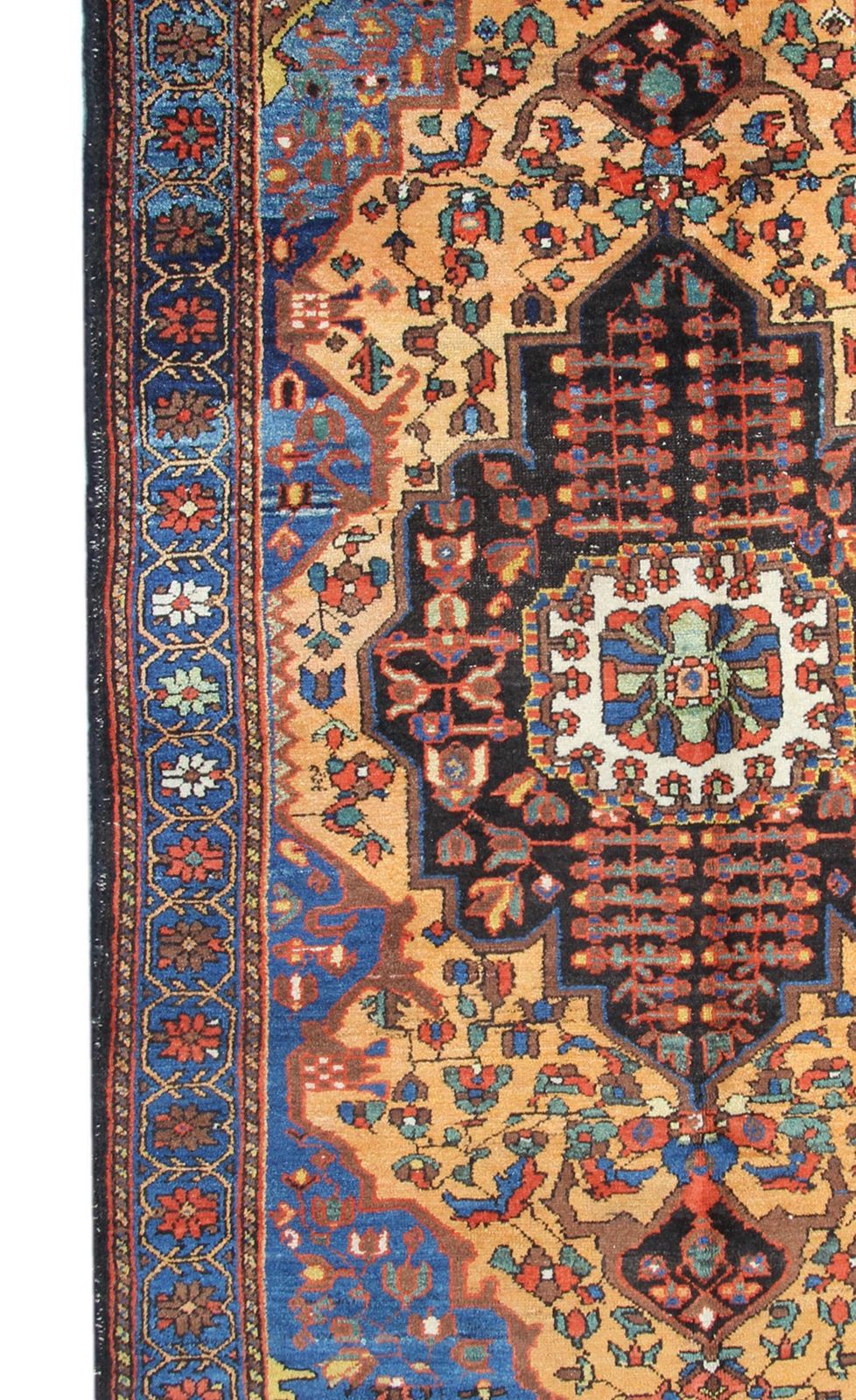 Handmade Carpet Antique Rug Traditional Yellow Rug Wool Living Room 133x193cm photo 3700.0