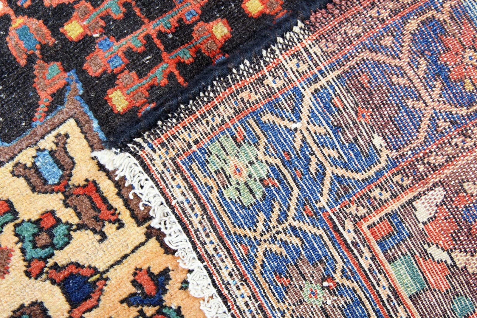 Handmade Carpet Antique Rug Traditional Yellow Rug Wool Living Room 133x193cm photo vintage