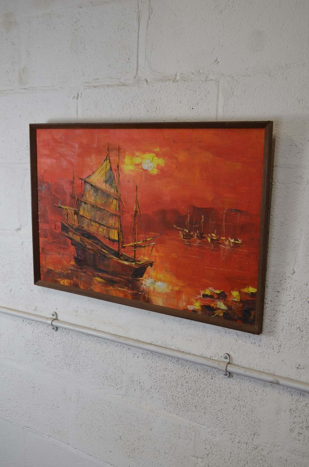 Vintage Seascape Oil On Board   Ricky Leung