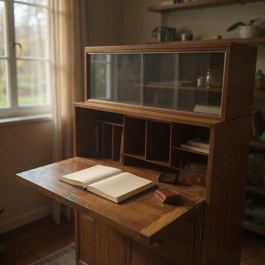 photo for sale 1950s Minty Of Oxford Bureau & Bookcase Rare Combination