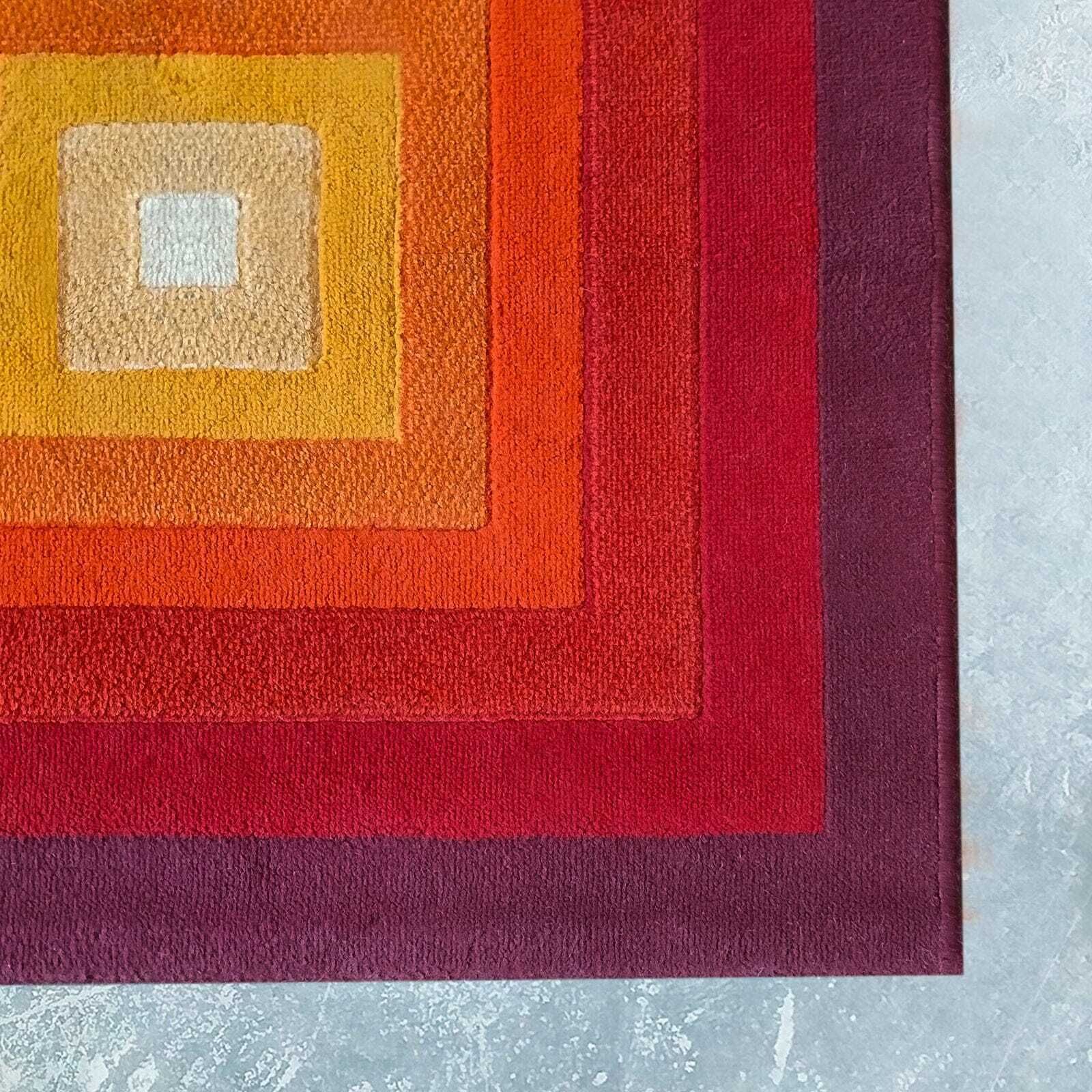 photo furniture 1970s Gorgeous Verner Panton Style "Quadrat" Geometric Op Art Rug. Made In England