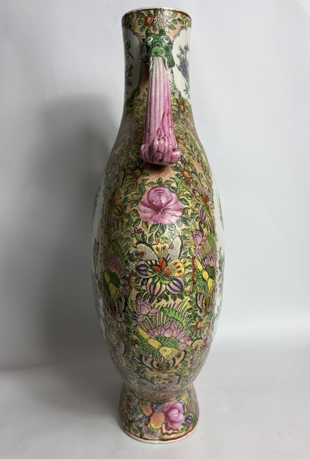 Large Chinese Famille Rose Moon Flask (Bianhu) With Twin Handles – 45 Cm photo buy