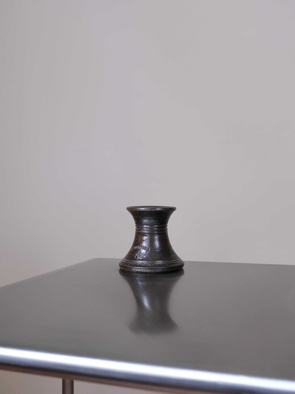 Minimalist Stoneware Candle Holder | Höganäs | Sweden | 1950s photo buy