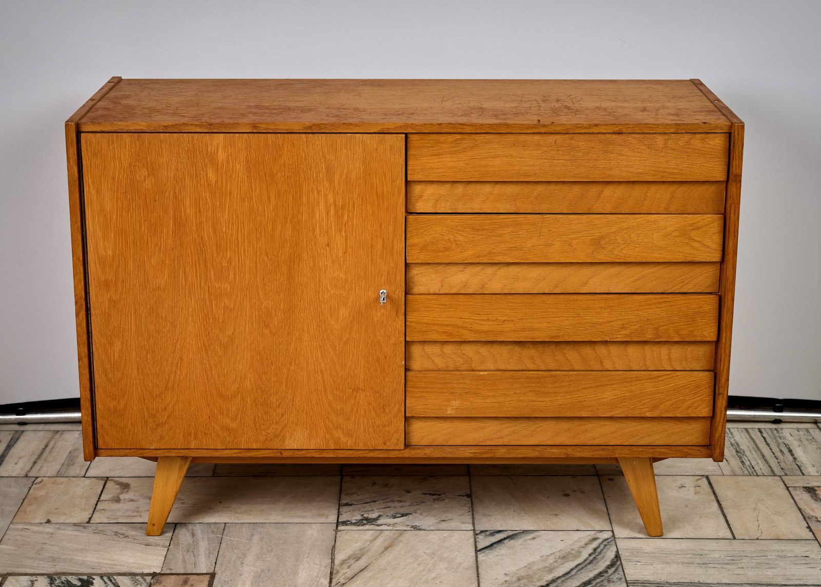 Vintage Oak Sideboard By Jiří Jiroutek, 1960s, Czechoslovakia photo for sale