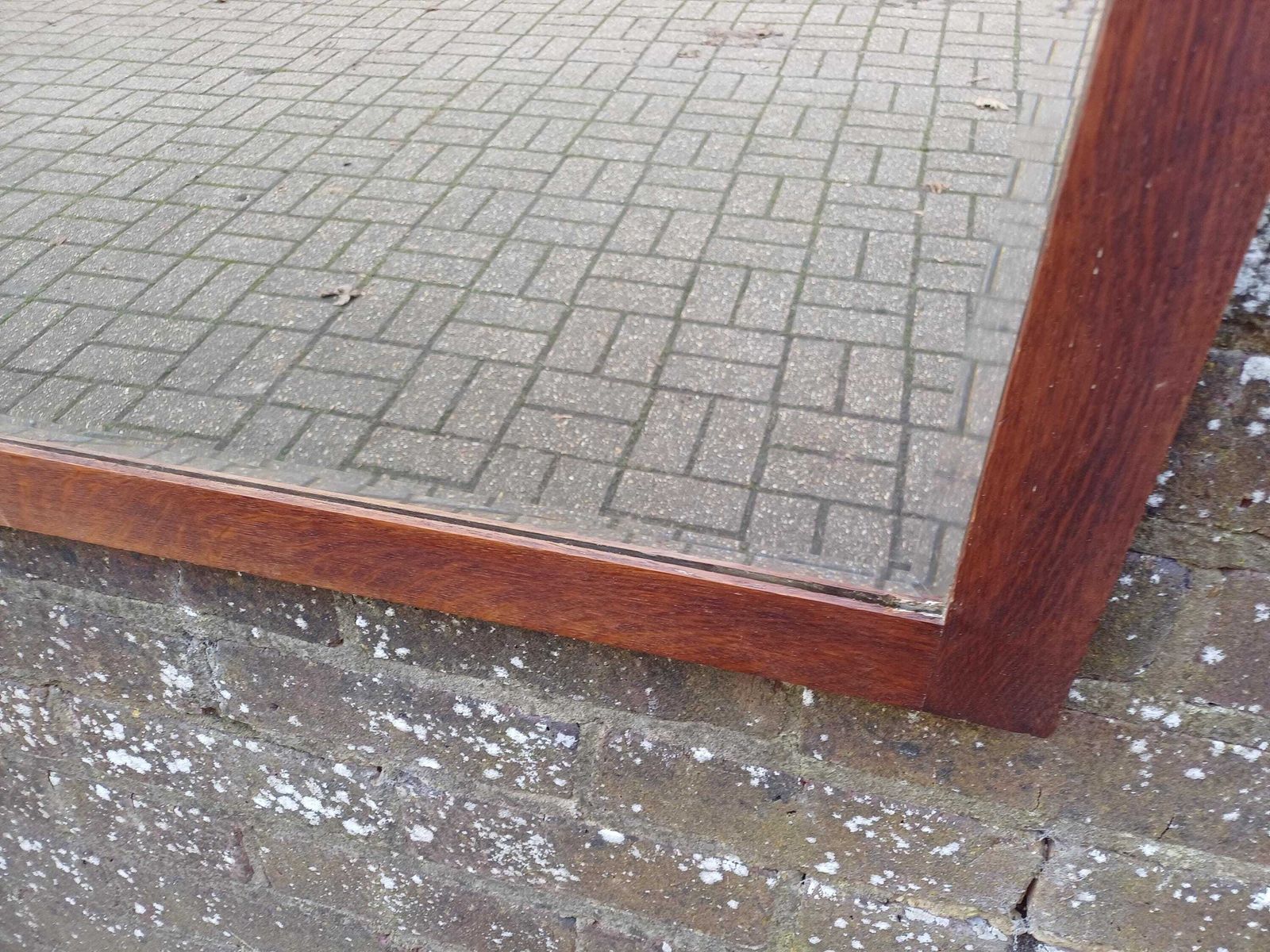 1930s Art Deco Solid Oak Wall Mirror With Original Bevelled Glass, Hand Stripped Finish, Ideal For Bedrooms Hallways Living Spaces photo buy