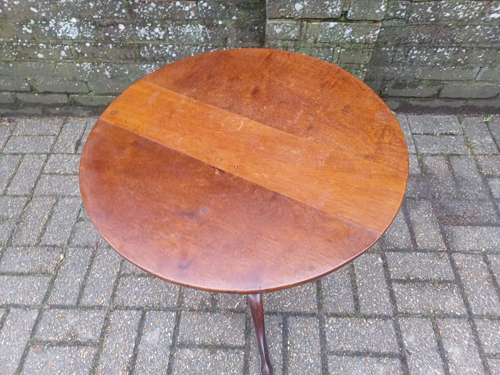 Victorian Mahogany Occasional Side Wine Table Round Top Turned Column Tripod Base Antique Lamp Plant Stand Bedside Table photo vintage