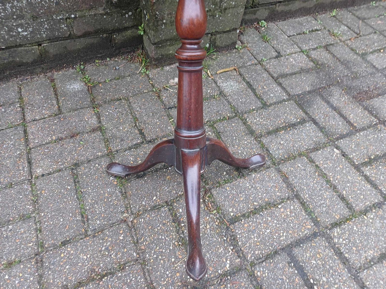 photo buy Victorian Mahogany Occasional Side Wine Table Round Top Turned Column Tripod Base Antique Lamp Plant Stand Bedside Table