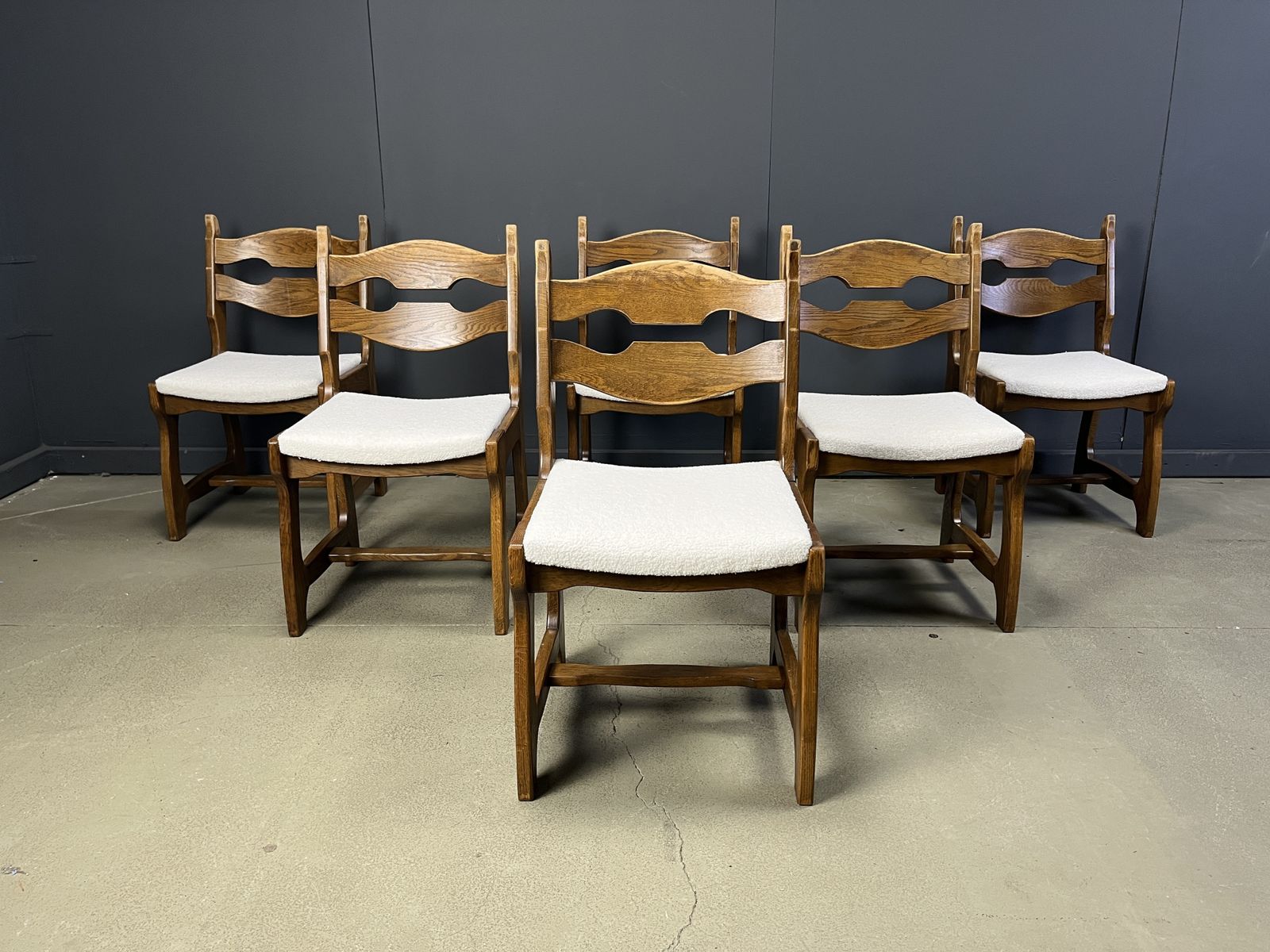 Vintage Brutalist Dining Chairs, Set Of 6   1960s photo vinterior