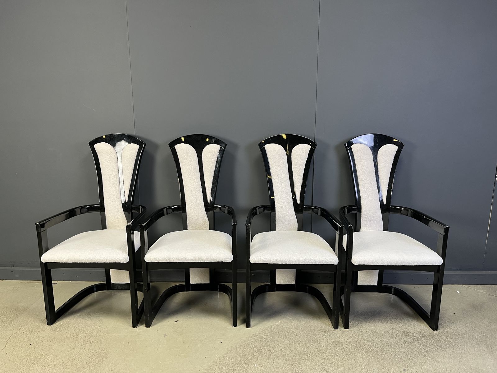 Italian Lacquered Wood Dining Chairs, 1980s photo furniture