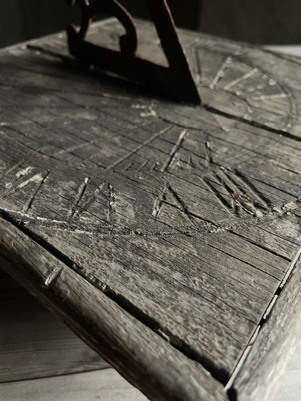 Carved Wooden Sundial photo furniture