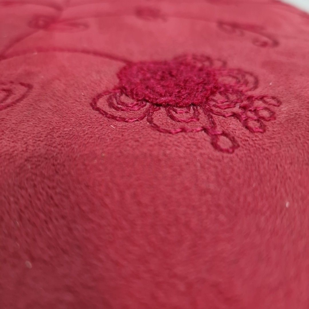 55.0 Vintage Ottoman Footstool Red Storage Foot Rest – Lift Up Lid Pouffe Retro photo