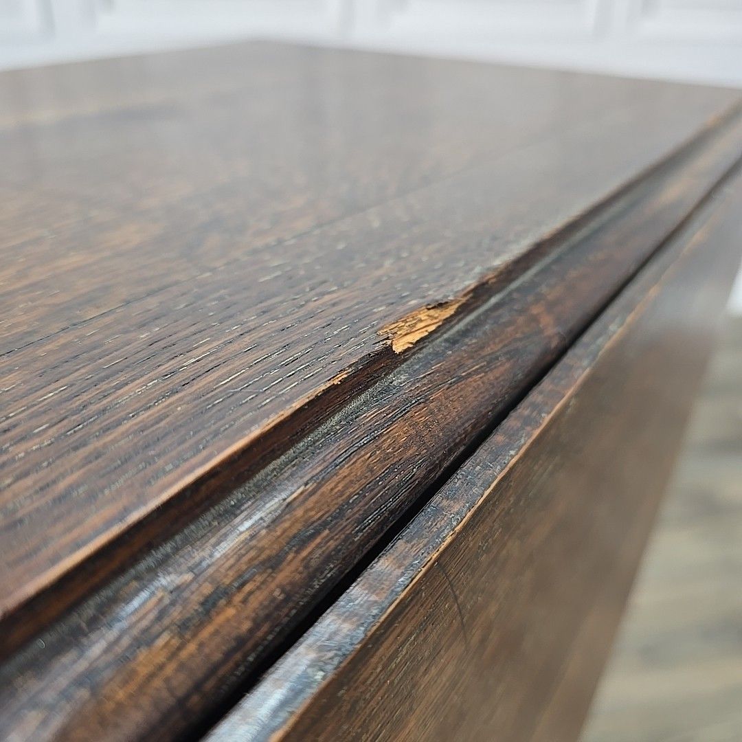Antique Sofa Dining Table Solid Oak Barley Twist Drop Leaf Gate Leg Oval Wooden photo Furniture