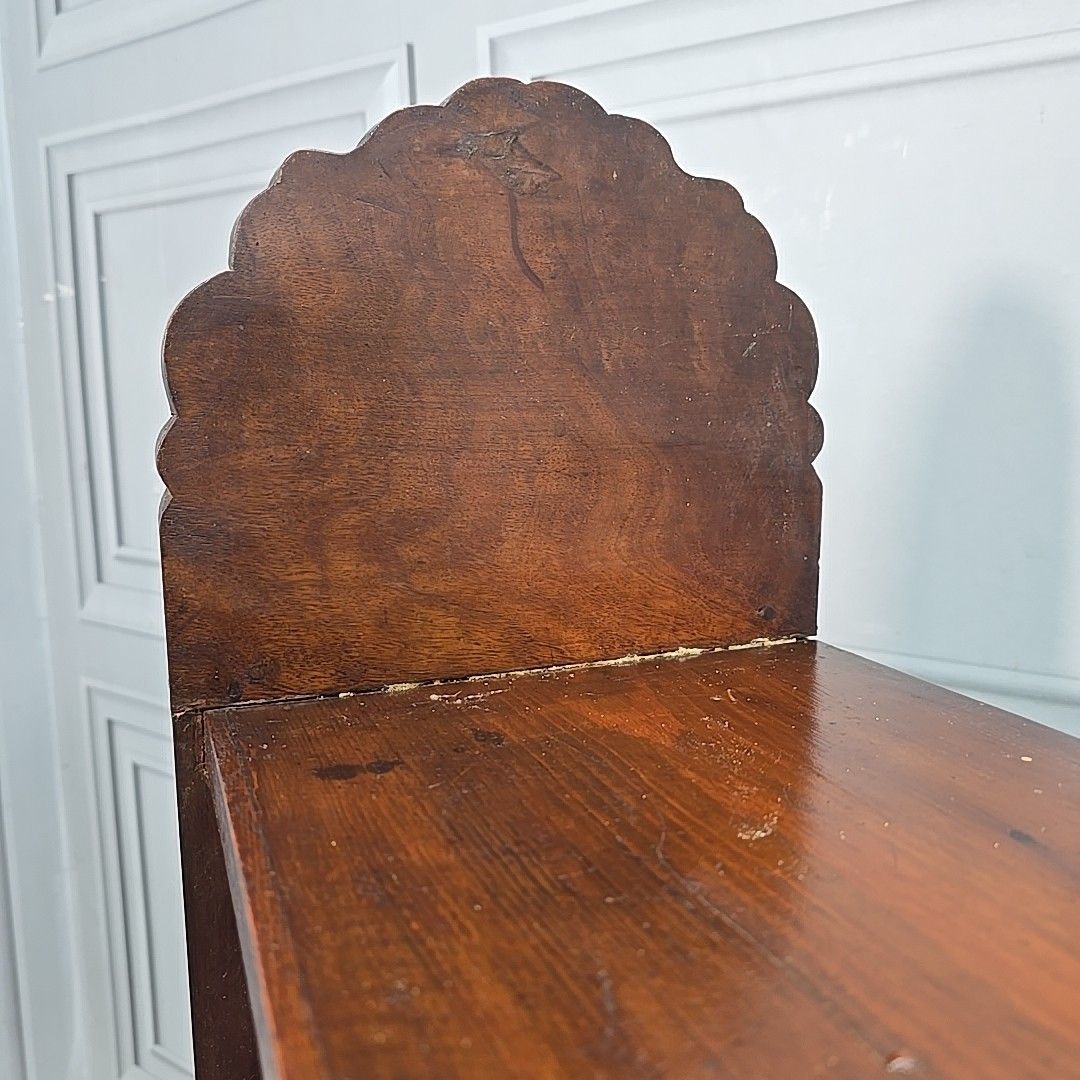 photo vintage Antique Bookcase Shelves Carved Low Oriental Solid Wooden Display Shelving Unit