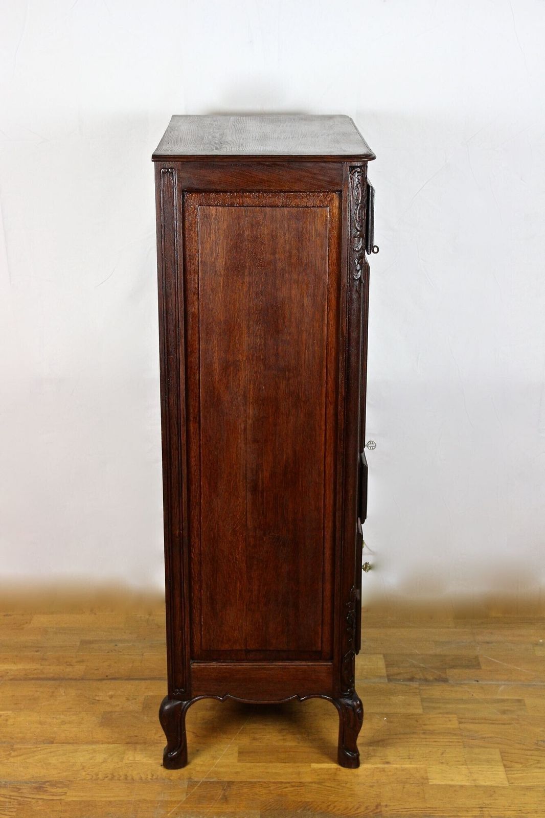photo vinterior 19th Century Baroque Revival Secretaire Cabinet, Oak Handcarved, At Ca. 1870
