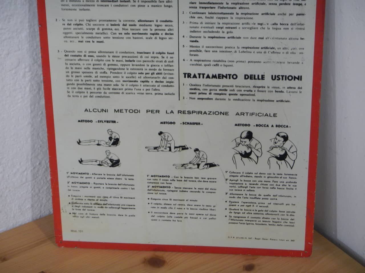 Electric Shock Rescue Sign, 1950s photo buy