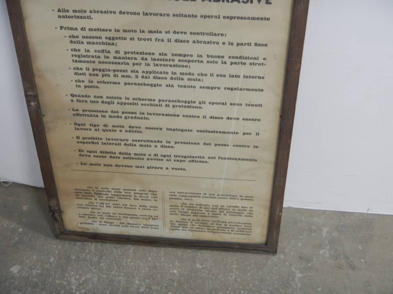 Textile Industry Safety Regulations Sign, 1960 photo vintage