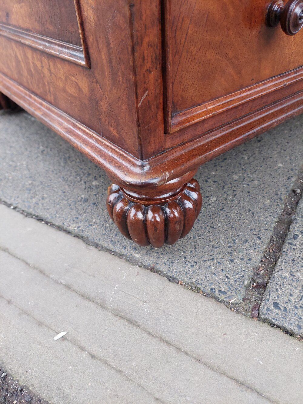 William IV Burr Yew Sliding Top Davenport Desk photo Furniture
