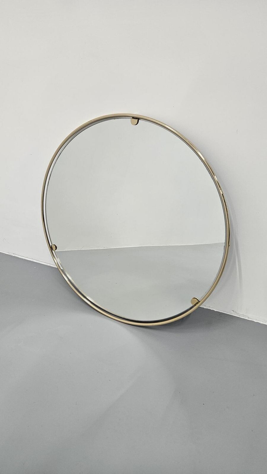 Italian 1960s Solid Brass Wall Mirror With Original Patina – Milan Nightlife Provenance photo furniture