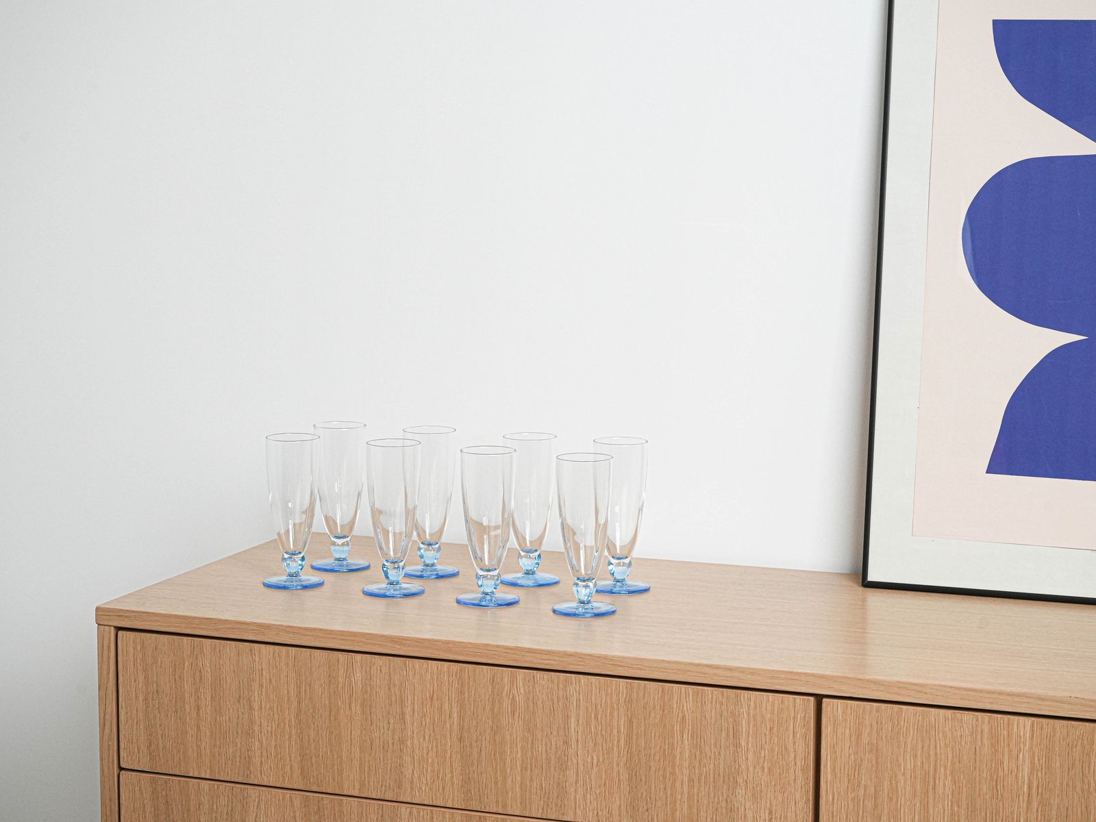 Set Of Champagne Glasses, Italian Design, 1980s, Production: Italy photo furniture