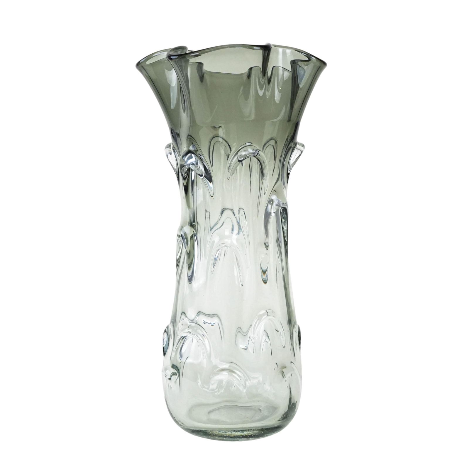 Grey Vase, Murano Glass, 1960s, Made In Italy
