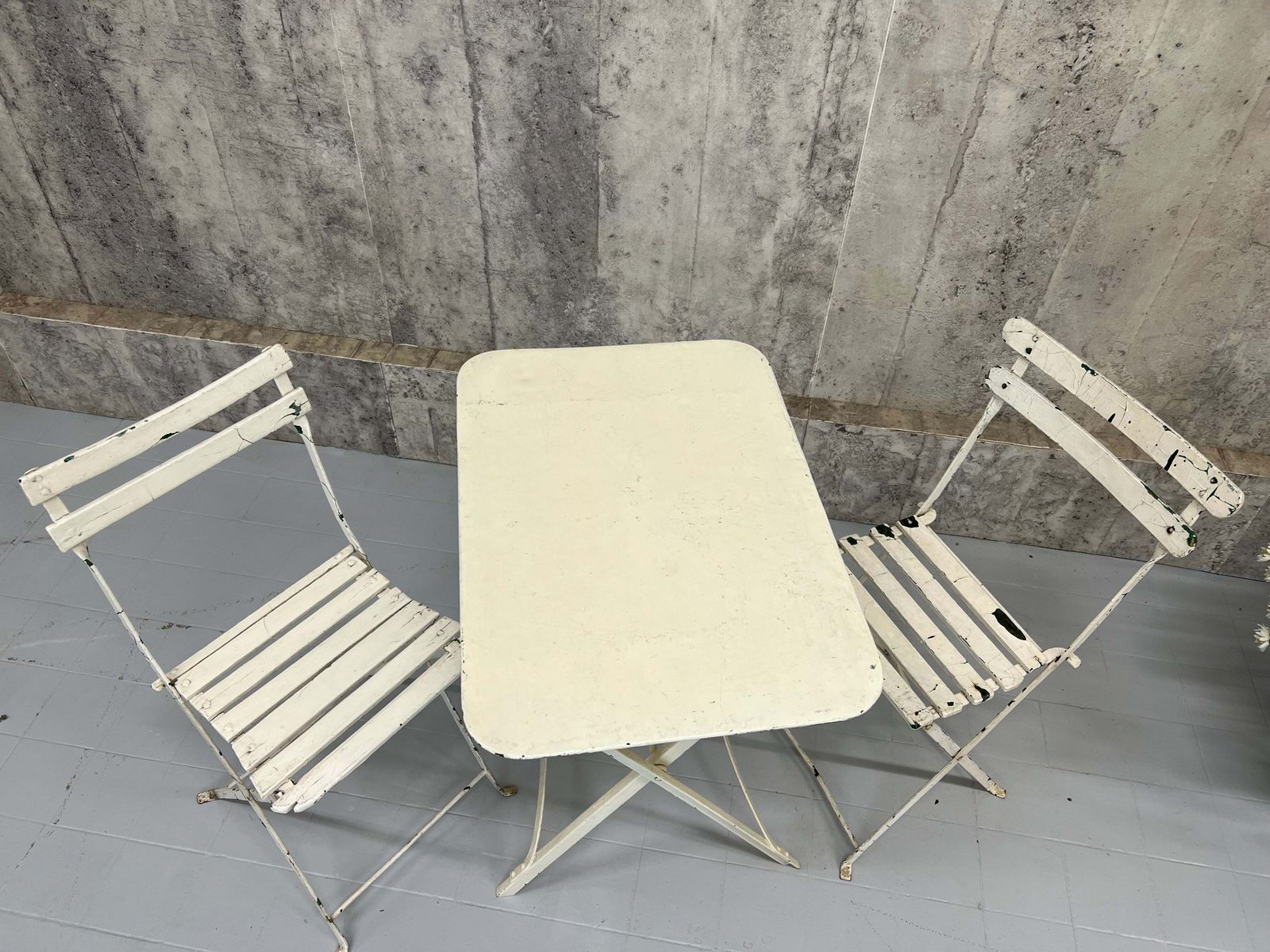 Folding White Garden Table And Two Bistro Chairs photo 295.0