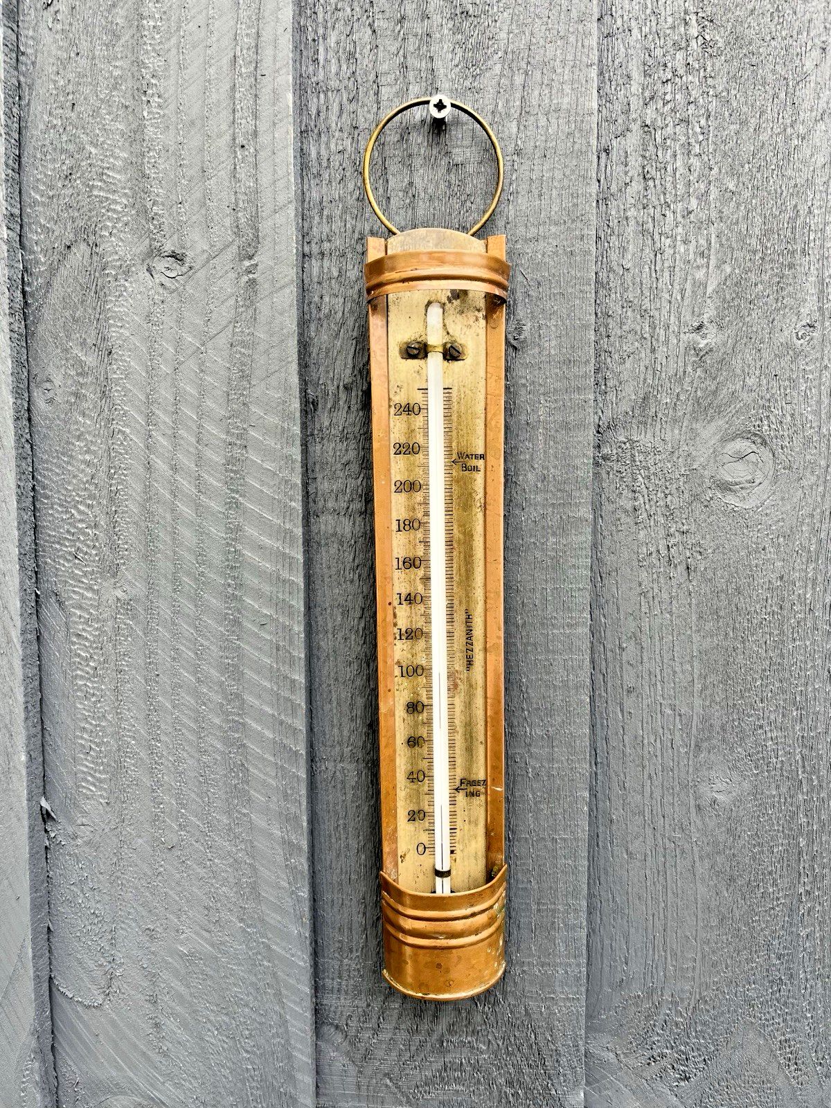 Antique 1930's Scientific Hezzanith Copper Fahrenheit Thermometer Meteorological